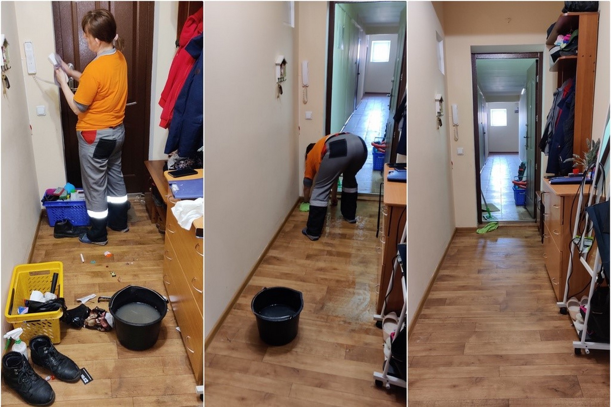 Сотрудник во время генеральной уборки